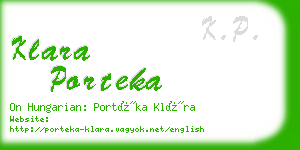 klara porteka business card